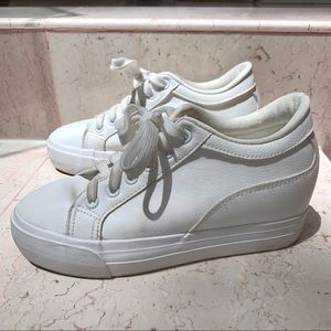 White Wedge Sneakers